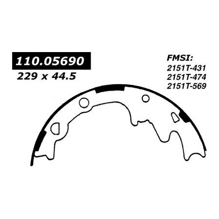 Centric Centric Premium Brake Shoes, Centric Parts 111.05690 111.0569